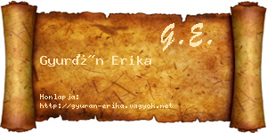 Gyurán Erika névjegykártya